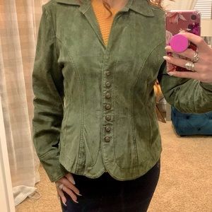 ☘️☘️ Vintage Gorgeous green leather jacket